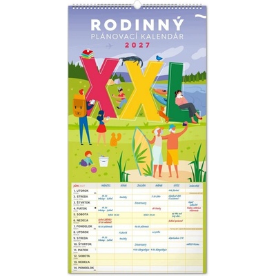 NOTIQUE Nástěnný Rodinný plánovací XXL / Nástěnný / rodinný / 33 × 64 cm 2027