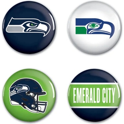 Wincraft sada placek Seattle Seahawks NFL button 4 ks
