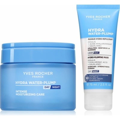 Yves Rocher Hydra Water Plump hydratačná vyhladzujúca maska na deň aj noc 75 ml + Yves Rocher Hydra Water Plump intenzívna hydratačná starostlivosť 75 ml