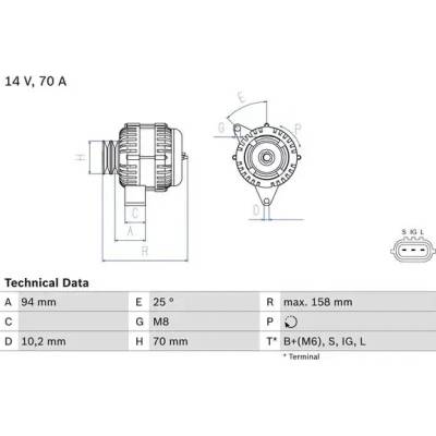 BOSCH Alternátor BO 0986045891