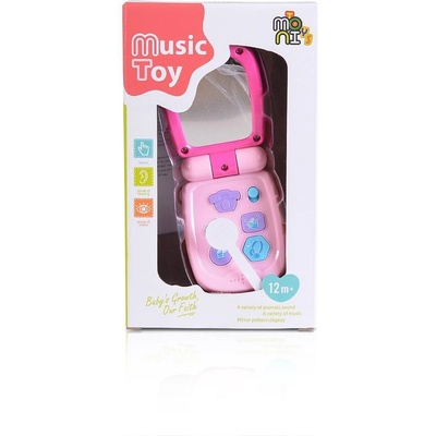 Moni Toys Бебешки музикален телефон с капаче Pink K999-95G (107929)