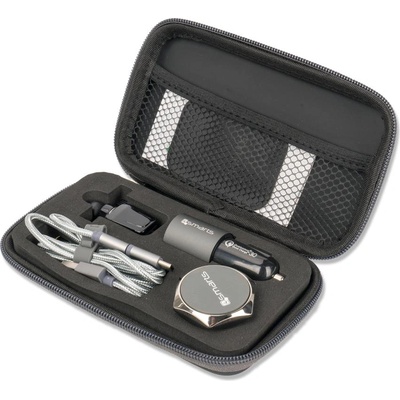 Комплект аксесоари кабел, зарядно и поставка за мобилни устройства - 4smarts Travel Set Box (черен) (4S469008)