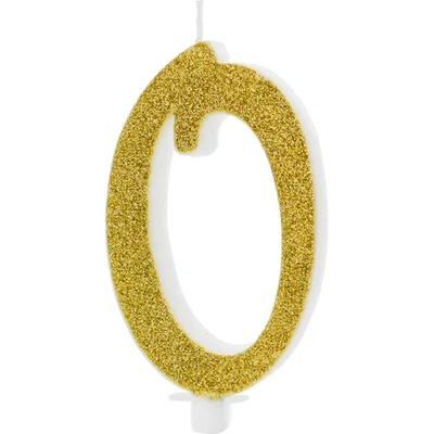 PartyDeco Свещ за торта - златна, номер 0