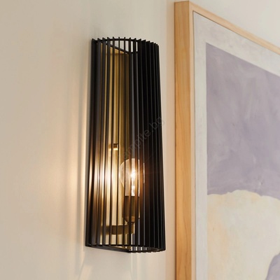 Elstead Lighting Quintiesse QN-LINARA1-BK - Стенно осветително тяло LINARA 1xE27/60W/230V черно/златисто (ED1078)