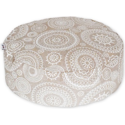 GADEO meditační polštář MANDALA béžová pohankové slupky polštář s pohankovými slupkami + potah 40x15
