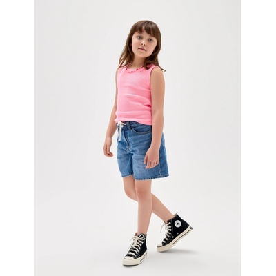 GAP Dětské džínové kraťasy Mid Rise Drawstring Tmavě modrá