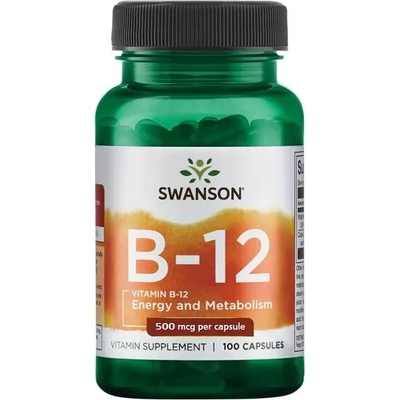 Swanson Vitamin B-12, 500 mcg, 100 капсули, Swanson (SW030)