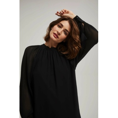 Moodo Shirt with gathered sleeves čierna