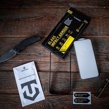 Tactical Impact Armour 5D Glass - калено стъклено защитно покритие за дисплея на iPhone 15 (прозрачен-черен)