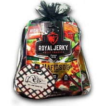 Royal Jerky Dárek pro tátu 4 x jerky a popcorn a podtácek Černý 123 g