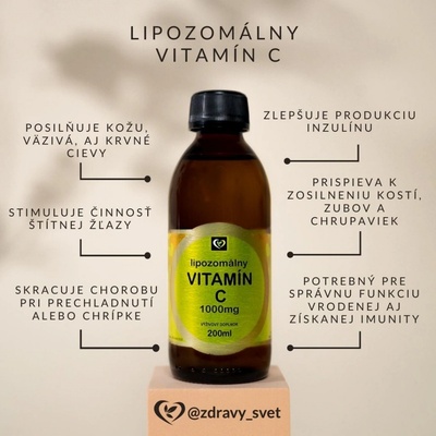 Zdravý svet Lipozomálny Vitamín C 1000 mg 200 ml
