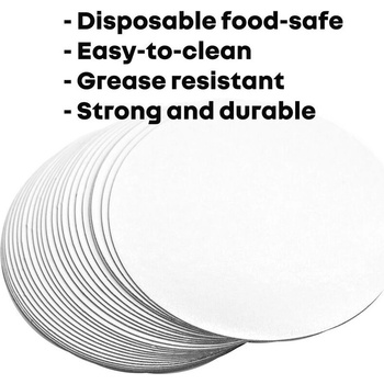 Veiras Кръгла Велпапе Подложка за торта 3, 5мм, Бяла, 5 Броя (Withe Kraft)