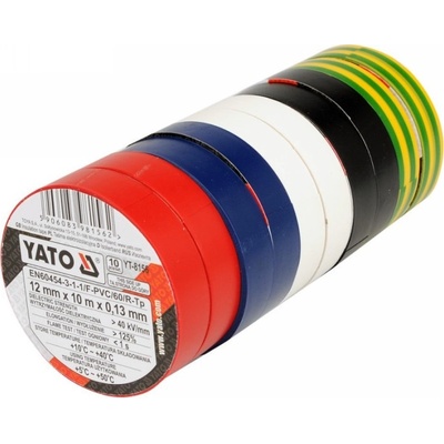 Yato Izolačná páska 12 x 0,13 mm x 10 m päť farieb 10 ks
