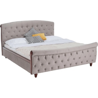 Kondela Bareto s roštem šedohnědá Taupe Velvet látka