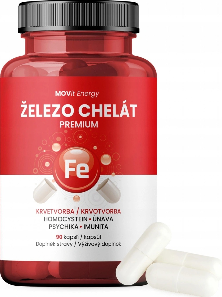 Tohle je absolutní vítěz srovnávacího testu - produkt MOVit Železo Chelát Premium 90 kapslí