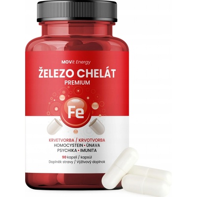 MOVit Železo Chelát Premium 90 kapslí