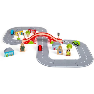 Bigjigs Toys Rail Dřevěná autodráha osmička
