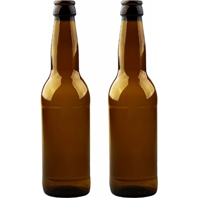 Skleněná láhev na pivo 330 ml 23cm hnědá