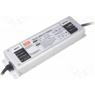 MEAN WELL ELG-200-C1050A Napájecí zdroj: spínaný; LED; 200W; 95÷190VDC; 525÷1050mA; IP65