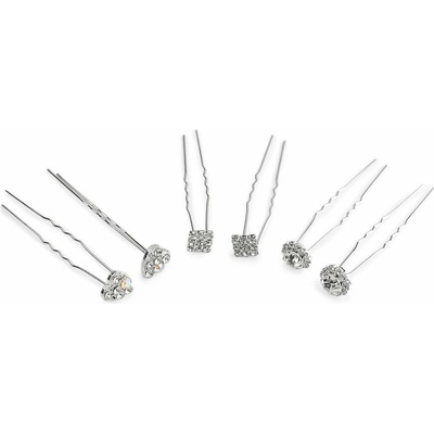 Štrasová vlásenka Ø12 mm sada 4 ks - 3 crystal srdce