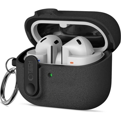Tech-Protect Твърд калъф с карабинер за слушалки Samsung Galaxy Buds 3 / 3 FE / 3 Pro от Tech-Protect Slim Hook - Black (5906302352753)