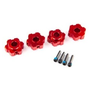 Traxxas алуминиеви главини на колелата червени (4)