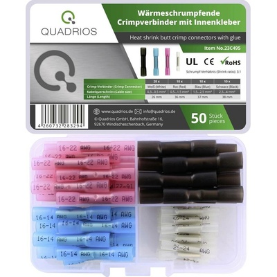 Quadrios 23C495 krimpovacie spojka 0.3 mm² 4 mm² biela, červená, modrá, čierna 50 ks