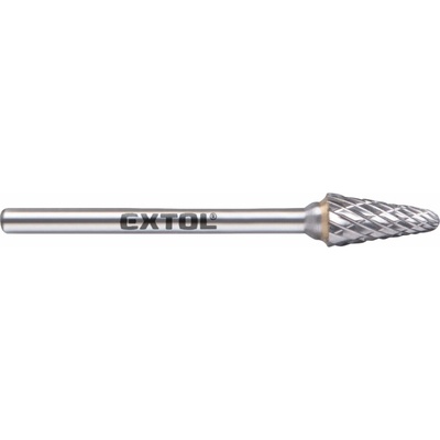 EXTOL fréza karbidová, konická zakulacená, ⌀6 x 13 mm, ⌀stopky 3 mm, sek střední (double-cut) 8703883