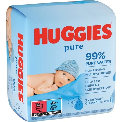 Huggies Pure почистващи кърпички 3x56 бр
