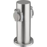 Solight PG10 - Външен стълб с 2 гнезда 230V IP44, мат хром, кръгъл (SL1487)