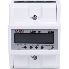 Třífázový podružný elektroměr 100A LCD LEM-50 Zamel