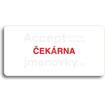 ACCEPT Piktogram ČEKÁRNA - bílá tabulka - barevný tisk bez rámečku