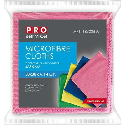 Pro Servis Utierka z mikrovlákna na sklo mix farieb 30 x 30 cm 4 ks