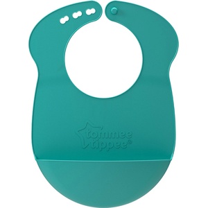 Tommee Tippee Мек силиконов лигавник с джоб Tommee Tippee Roll & Go, Тюркоаз, 6m + (TT.0146.004)