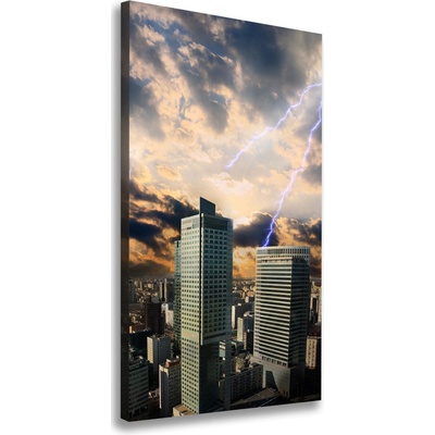 Vertikálny foto obraz na plátne Búrka nad Varšavou 50x100 cm