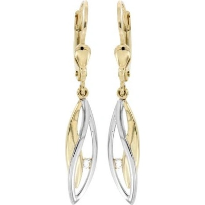 Zlatnictví U Kostela Dámské zlaté visací náušnice kapky 0328