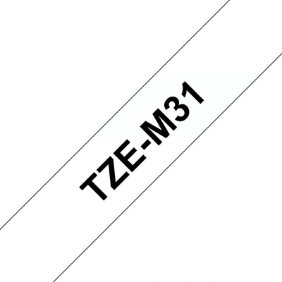 Brother TZe-M31, průsvitná matná/černá, laminovaná, šířka 12mm, délka 8m TZEM31