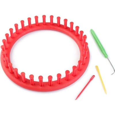 Sada na pletení kruh Ø19 cm - červená