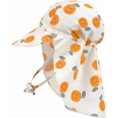 Detský klobúk Lassig Sun Protection Flap Hat biela oranžová
