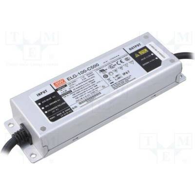 MEAN WELL ELG-100-C500-3Y Napájecí zdroj: spínaný; LED; 100W; 100÷200VDC; 500mA; 100÷305VAC