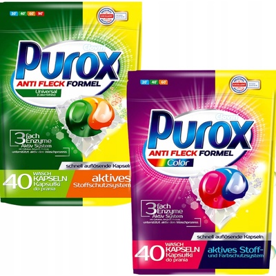 Purox Kapsle na praní Color + Universal 2 x 40 PD