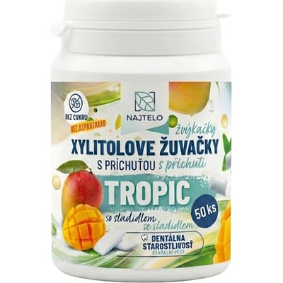 NAJTELO Žvýkačky s xylitolem bez aspartamu tropic 75 g