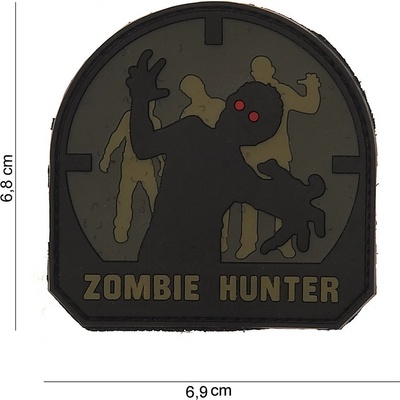 Gumová nášivka 101 Inc Zombie Hunter SWAT - tmavo sivá