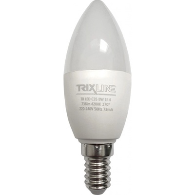 Trixline LED žárovka 8W 736lm E14 C35 neutrální bílá