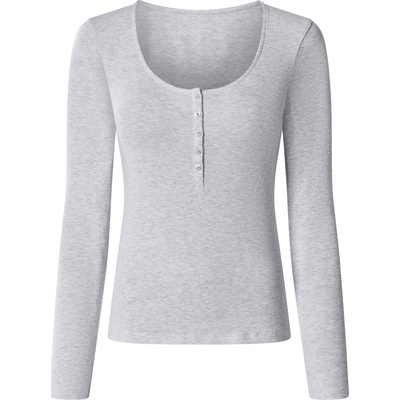 Esmara dámské vroubkované triko s dlouhými rukávy šedá