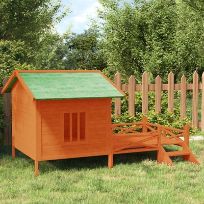 vidaXL Psí bouda hnědá 159 x 120 x 88,5 cm masivní borové dřevo 9799.172270