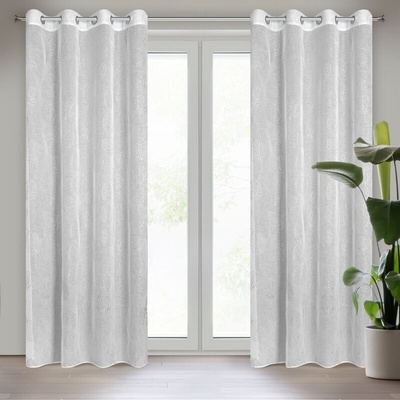 Takoy Závěs LORI se stříbrným potiskem listů 140 x 250 cm-HF-409602 | 140 x 250 cm
