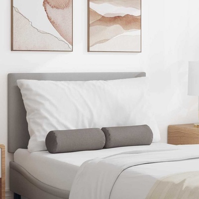 vidaXL Възглавници валяци 2 pcs Таупе Ø 15 x 40 см текстил (42014274)