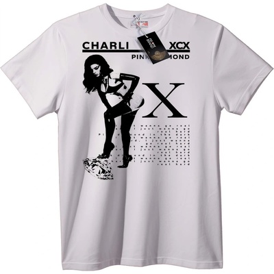 NOONEBRAND Тениска Charli XCX Розов диамант - S, Black