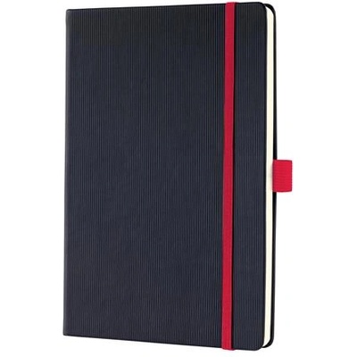 Sigel Тетрадка, ексклузивна, A5, изписана, 97 страници, твърда подвързия, SIGEL "Conceptum Red Edition", черно-червена CO663 (CO663)